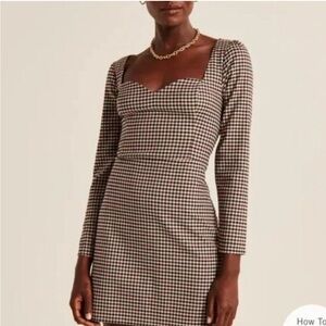NWT Abercrombie & Fitch Plaid Mini Dress Sweetheart Size M